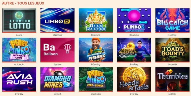 Arlequin Casino mini jeux