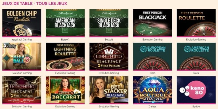 Arlequin Casino jeux table